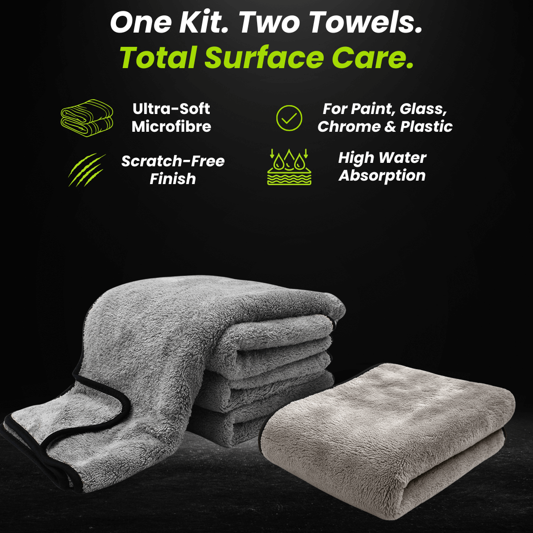ClearVision™ DualCare Towel Set – Interior & Exterior Microfibre Bundle